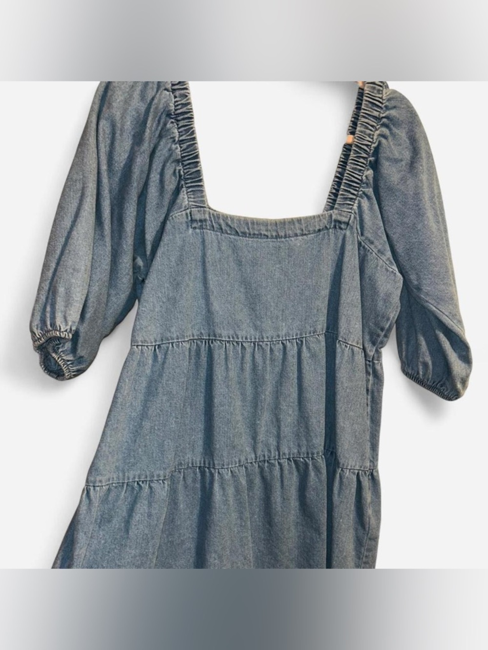 MNG Denim Crewneck Dress| Light Blue|Woman’s Large